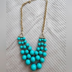Teal beaded necklace